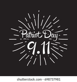 Patriot day, simple memorial design vector illustration 11 september. USA accident, world trade centre, we will never forget. Hand draw style, simple doodle.