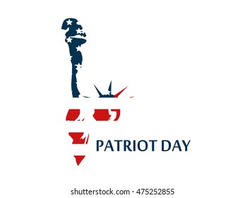 Patriot Day. Statue of Liberty in the US flag colors. Vector illustration.