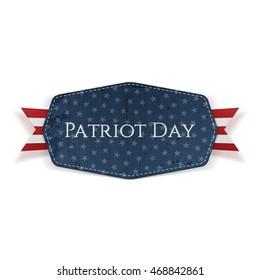 Patriot Day Text on Banner with Ribbon