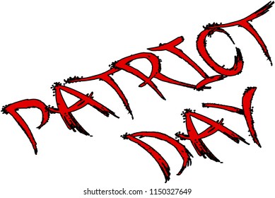 Patriot day text sign illustration on white background
