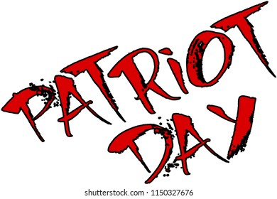 Patriot day text sign illustration on white background
