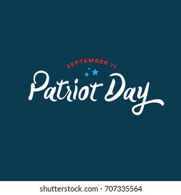 Patriot Day Text Vector Illustration Over Blue
