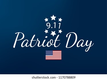 Patriot day USA  9/11 poster. Patriot Day, September 11, We will never forget, vector illustration on background