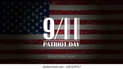 Patriot day of USA banner. Vector background of the american flag