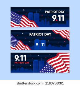 Patriot Day USA Celebration Day Banner Collection Set