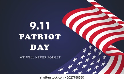 Patriot day USA Never forget 9.11 vector poster - design Illustration
