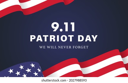 Patriot day USA Never forget 9.11 vector poster - design Illustration
