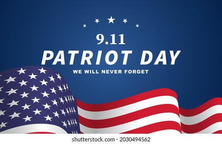 Patriot day USA Never forget 9.11 vector poster - design Illustration