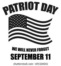 Patriot day Vector black icon on white background.