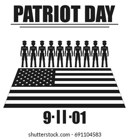Patriot day Vector black icon on white background.