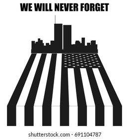 Patriot day Vector black icon on white background.