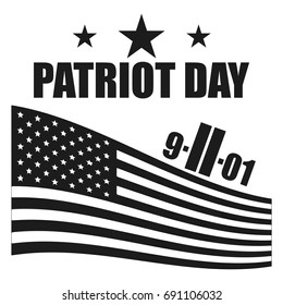 Patriot day Vector black icon on white background.