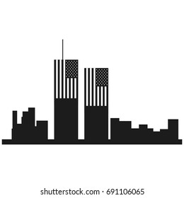 Patriot day Vector black icon on white background.