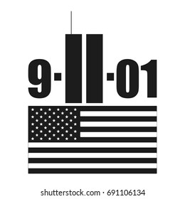Patriot day Vector black icon on white background.