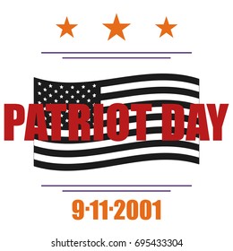Patriot day Vector color icon on white background.