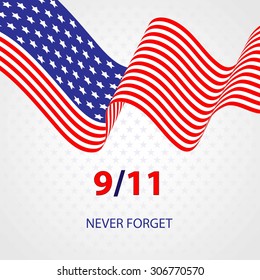 Patriot Day vector. Illustration of U.S.A Flag for memorial isolated on background with stars