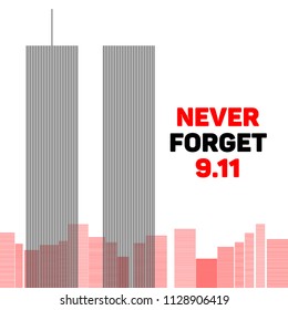 Patriot day vector poster. September 11. Never forget.