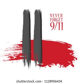 Patriot day vector poster. September 11. Never forget.