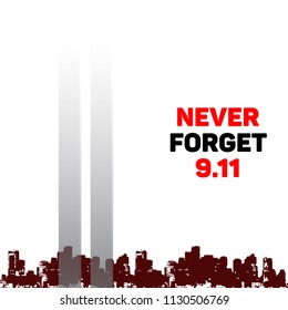 Patriot day vector poster. September 11. Never forget.