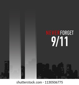 Patriot day vector poster. September 11. Never forget.