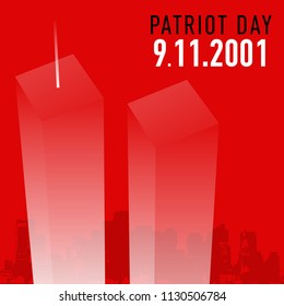 Patriot day vector poster. September 11. Never forget.