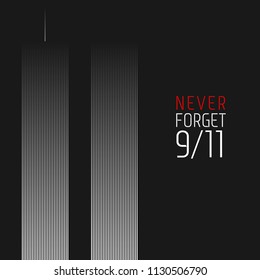 Patriot day vector poster. September 11. Never forget.