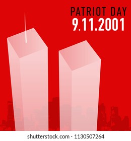 Patriot day vector poster. September 11. Never forget.