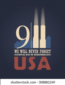 Patriot Day Vector Poster. September 11. 