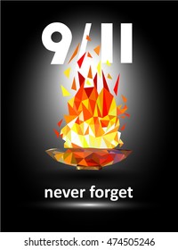 Patriot day vector poster. September 11.