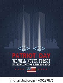 Patriot day vector poster. September 11. 9 / 11