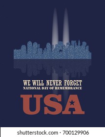 Patriot day vector poster. September 11. 9 / 11