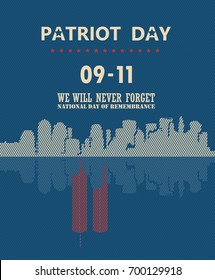 Patriot day vector poster. September 11. 9 / 11
