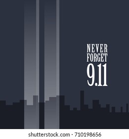 Patriot day vector poster. September 11. Never forget.