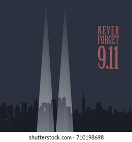 Patriot day vector poster. September 11. Never forget.
