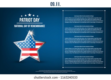 Patriot Day vintage design.Patriotic banner or poster. Vector illustration for Patriot Day.