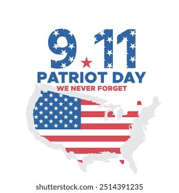 Patriot Day, wir werden nie vergessen, 11 September - 911 Gedenktag, Grußkarte, USA Flagge, EDITABLE VORLAGE, Banner, Anzeigen, Post, Poster-Design.