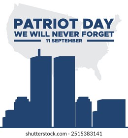 Patriot Day, wir werden nie vergessen, 11 September - 911 Gedenktag, Grußkarte, USA Flagge, EDITABLE VORLAGE, Banner, Anzeigen, Post, Poster-Design.