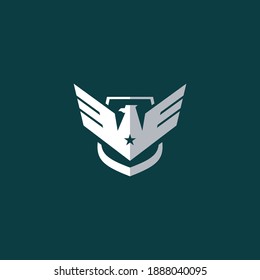 Patriot Eagle badge logo design vector illustration