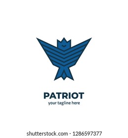 Patriot eagle phoenix bird emblem logo symbol icon pin
