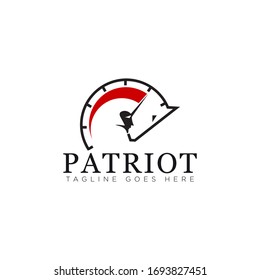 patriot logo, with  head horse like spedometer and army vector