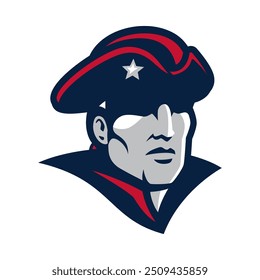 Patriot mascot logo design vector with modern illustration concept style for badge, emblem and t shirt printing. Patriot head illustration