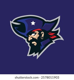 Patriot mascot logo design vector with modern illustration concept style for badge, emblem and t shirt printing. Head patriot illustration.