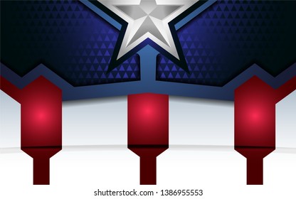 patriot modern background with overlap layer style