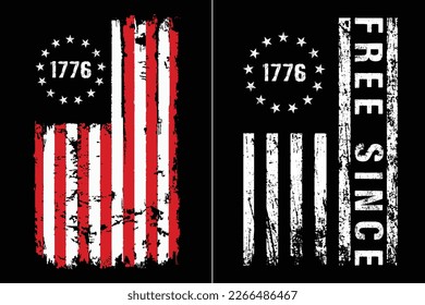 Patriotic 1776 American Flag Design