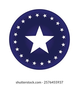 Patriotic 4th of July American Flag Circular Shape Pennant Banner Vector Illustration, Transparent PNG with Red, White, and Blue Design Featuring Stars for Independence Day Celebration