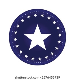 Patriotic 4th of July American Flag Circular Shape Pennant Banner Vector Illustration, Transparent PNG with Red, White, and Blue Design Featuring Stars for Independence Day Celebration