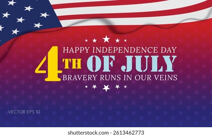 Patriotic 4th of July Celebration with Stars and Flag