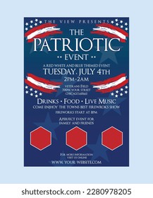 Patriotic 4th Of July Flyer Template - USA Independence day flyer
