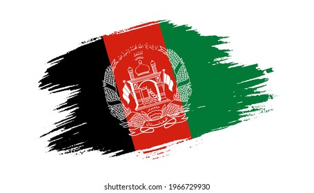Patriotic of Afghanistan flag in brush stroke effect on white background