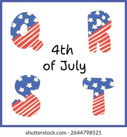 Patriotic Alphabet A–Z Clipart Set | Red White Blue Letters for 4th of July